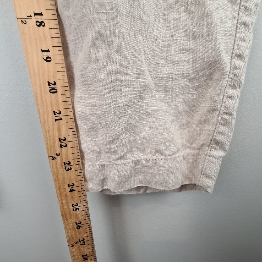 Athleta Women's Size 14 Beige Linen Voyager Chambray Pants Lightweight Ankle‎ - Picture 4 of 11